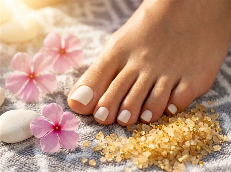Pedicura con acrílico en Ribeira